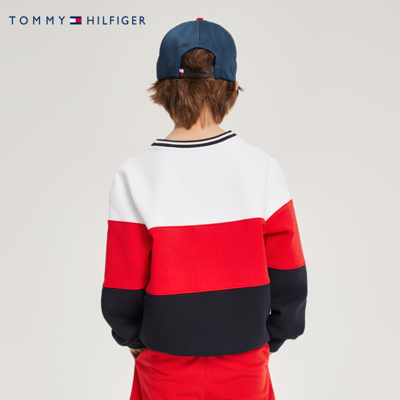 TOMMY童装官方正品春季新品男童拼色卫衣儿童时尚上衣