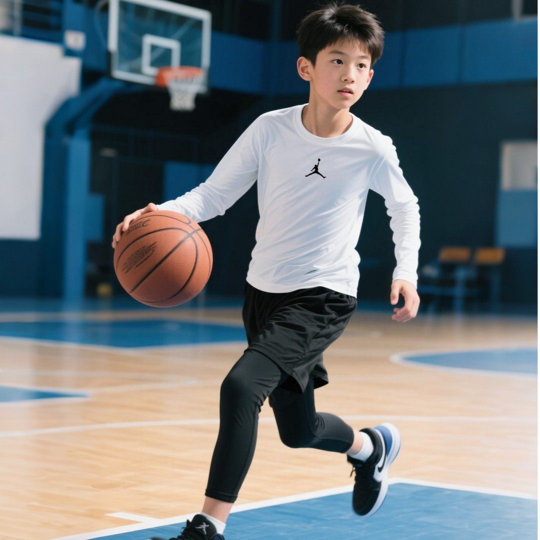 Jordan儿童装男童女童长袖T恤2025新款中大童白T打底衫运动速干,淘宝优惠券,粉丝福利购,淘宝优惠卷