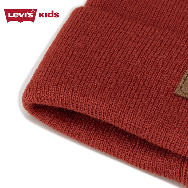【新年红色】Levis李维斯儿童帽子针织帽男童冷帽保暖毛线帽马年,淘宝优惠券,粉丝福利购,淘宝优惠卷