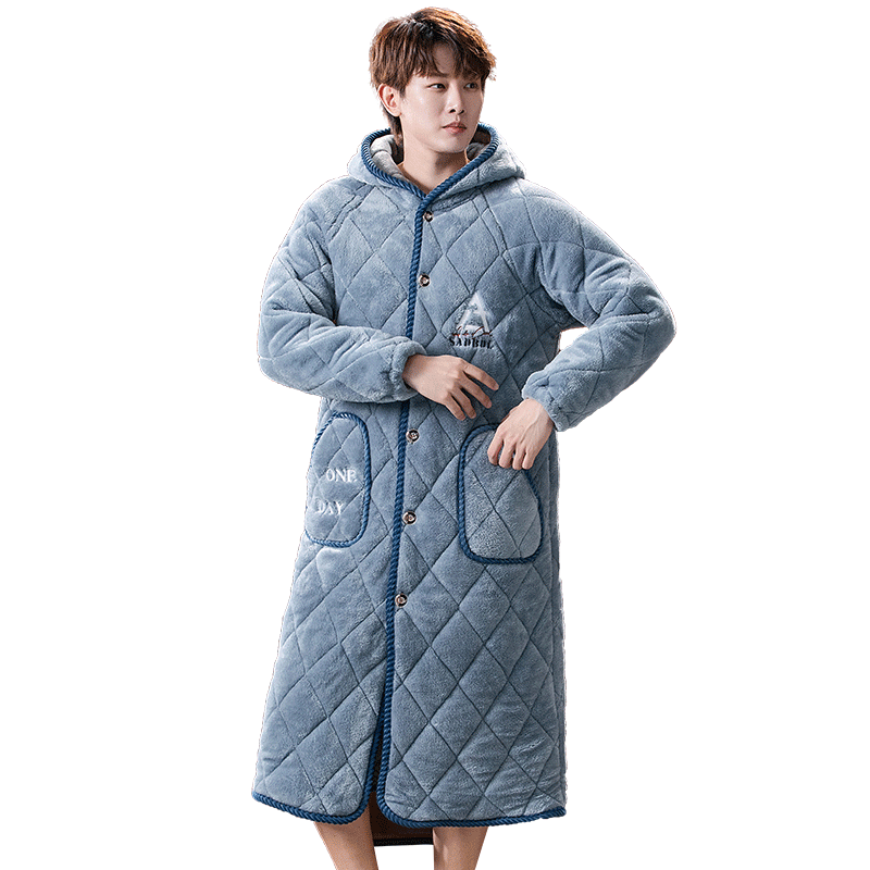 fy /芳怡冬季男士法兰绒睡袍浴袍 芳怡服饰睡袍/浴袍