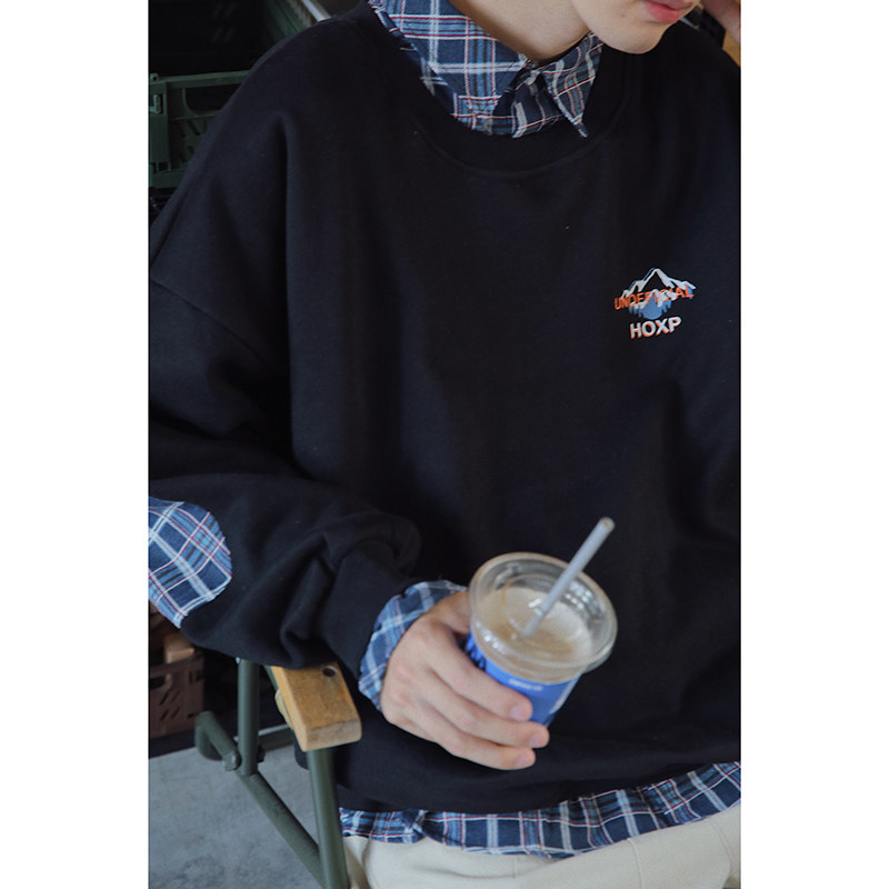 衫岛情侣男春秋季设计感格子潮卫衣 衫岛卫衣