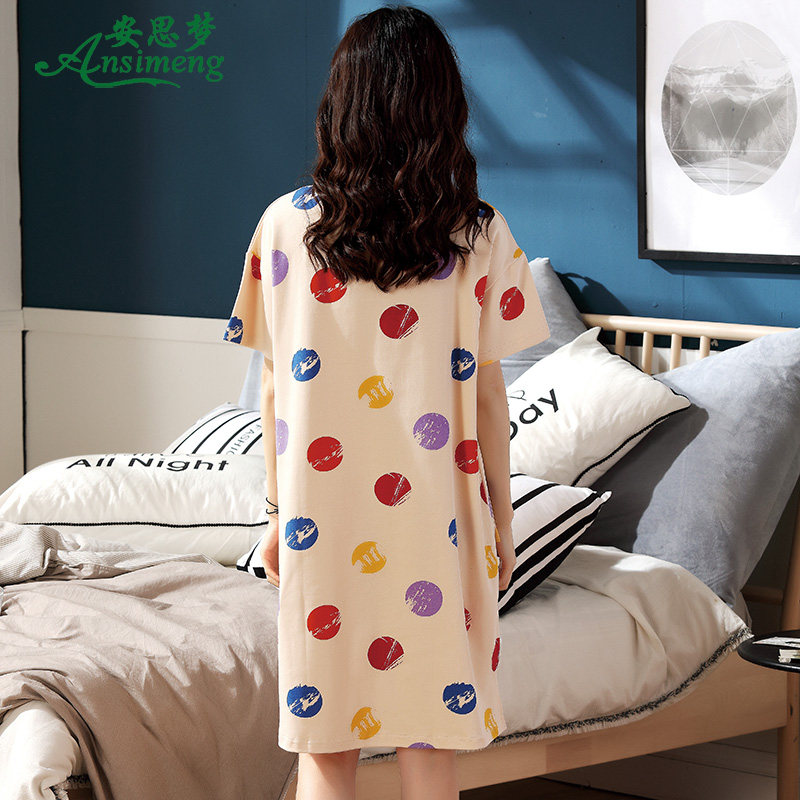 2022新款睡裙夏季纯棉短袖连衣裙子 安思梦睡裙