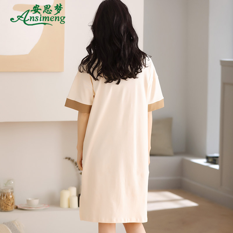 2022新款睡裙夏季短袖纯棉连衣裙 安思梦睡裙