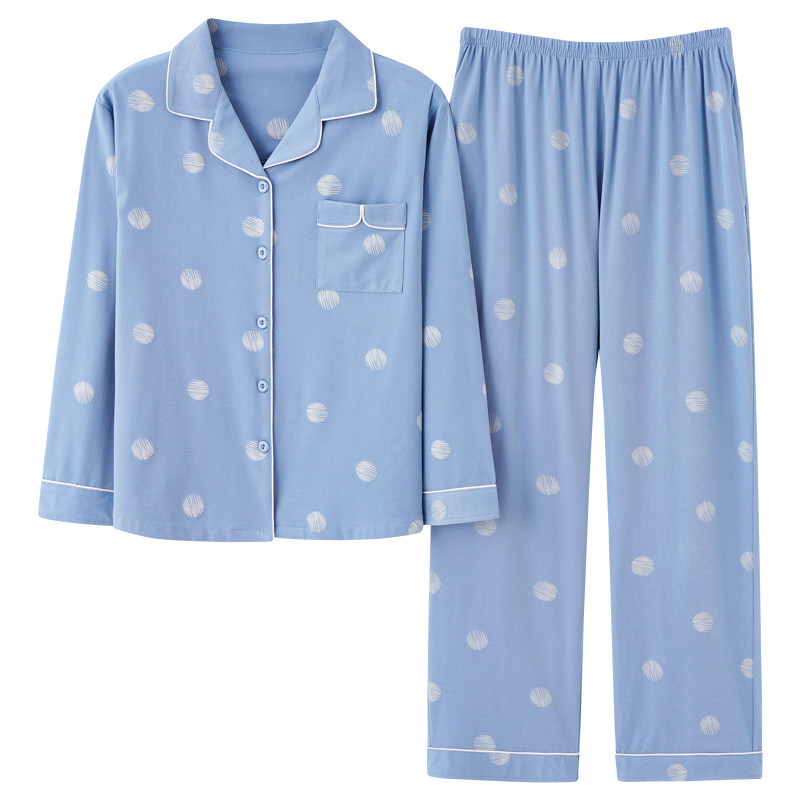 春秋季纯棉长袖韩版开衫宽松睡衣 安思梦睡衣/家居服套装