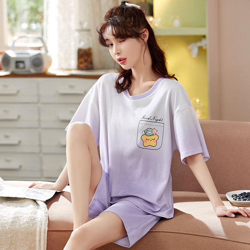 夏季纯棉2022年新款两件套短裤睡衣 安思梦睡衣/家居服套装