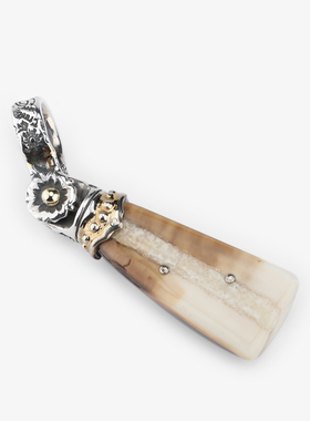 BWL男纯银化石22K金吊坠