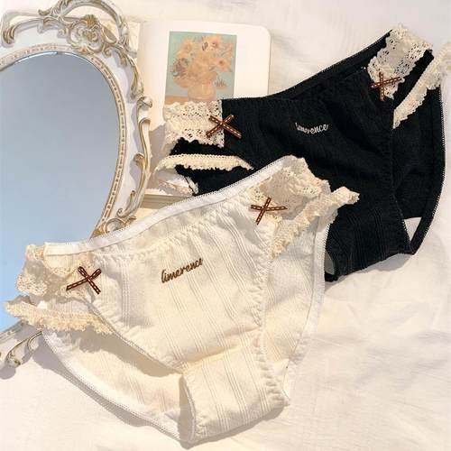 高颜值女生纯欲性感蕾丝女士三角裤纯棉7a级抗菌2026新款内裤女款 - 图1