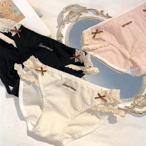 高颜值女生纯欲性感蕾丝女士三角裤纯棉7a级抗菌2026新款内裤女款 - 图2