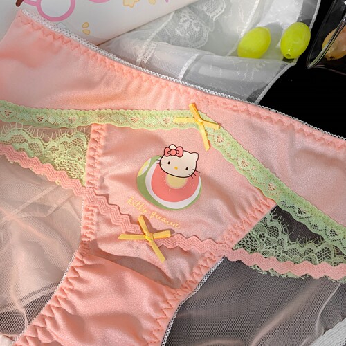 甜柚KT~女生日系甜美少女感内裤女2026新款蝴蝶结镂空蕾丝三角裤 - 图3