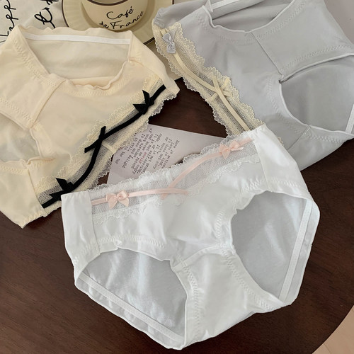 白茶少女~女生蕾丝三角裤纯欲高级内裤女士纯棉7a级抗菌2026新款 - 图1