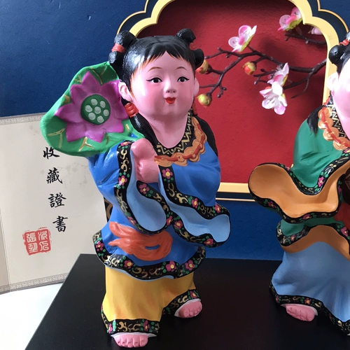 Tianjin Clayman Zhang Caijin Пара китайского стиля классического традиционного специализированного цветового пластика и комбинированной столешницы