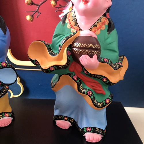 Tianjin Clayman Zhang Caijin Пара китайского стиля классического традиционного специализированного цветового пластика и комбинированной столешницы