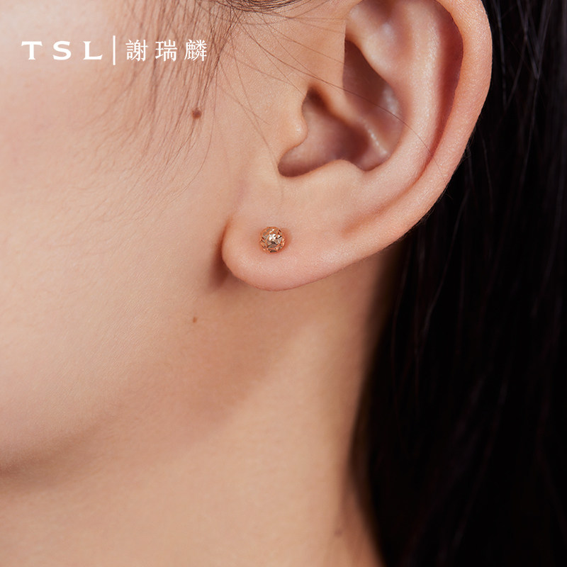 【百亿补贴】TSL谢瑞麟18k玫瑰金耳环基础款女耳钉一对耳饰AG541,淘宝优惠券,粉丝福利购,淘宝优惠卷