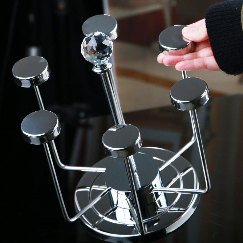 不锈钢创意时尚水杯架茶杯架 6头旋转倒挂杯架 沥干架 水杯晾干架,淘宝优惠券,粉丝福利购,淘宝优惠卷