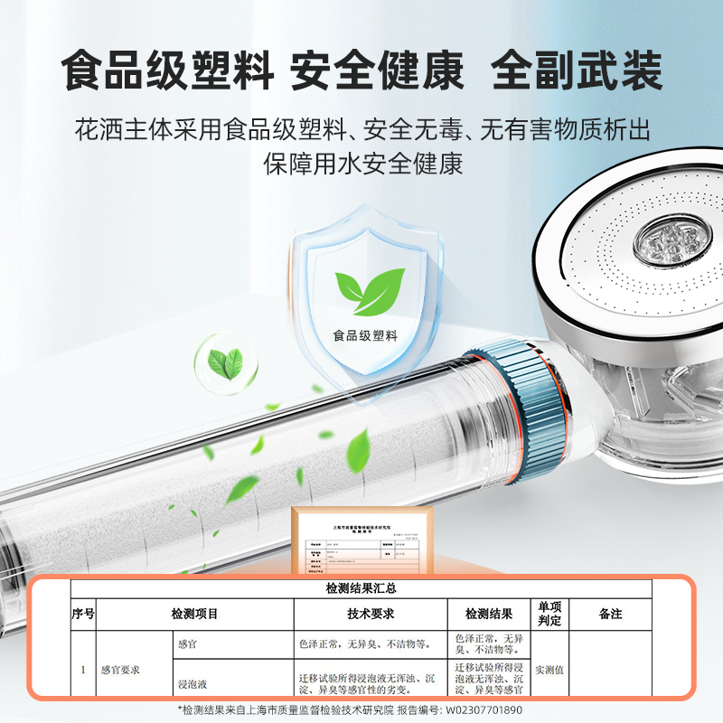 复旦申花过滤花洒头ACF银离子抑菌除氯增压淋浴喷头手持莲蓬头 - 图1