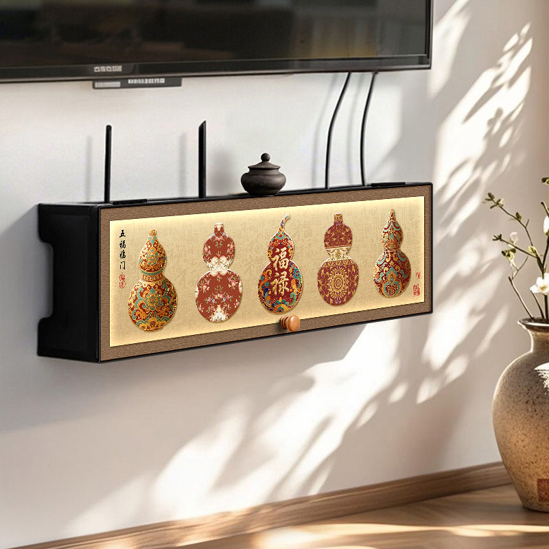 wifi路由器收纳盒子隐藏式无线光猫放置架电视机顶盒葫芦遮挡装饰,淘宝优惠券,粉丝福利购,淘宝优惠卷