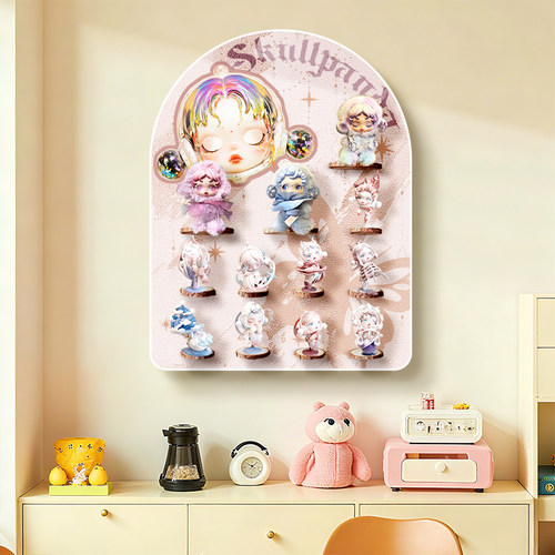 盲盒手办收纳展示架挂墙泡泡玛特玩具小摆件展示墙立体多层陈列架 - 图0