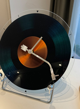 黑胶唱片挂钟复古座钟挂墙时钟