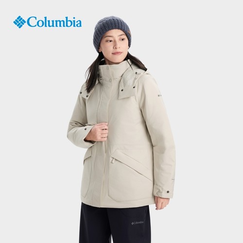 哥伦比亚户外25秋冬新品女子金点防水外套鹅绒600蓬羽绒服XR2474 - 图0