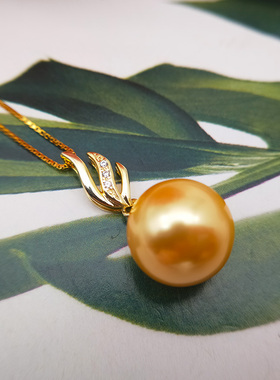 金色珍珠礼物吊坠项链