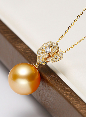 母贝珍珠吊坠S925银花朵款