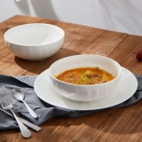 Imhouse Big Soup Bowl Home High -Level Sense Ceramic Dailware Bowl Powl Creative Relief Простая белая фарфоровая миска пищевая миска