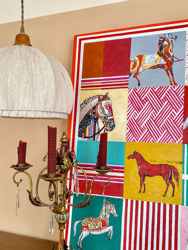 若奈装饰画 美式Red Herm*无框现代装饰画客厅轻奢高档玄关画墙画 - 图2