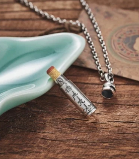 925纯银嘎乌吊坠银饰项链