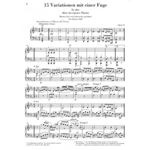 亨乐原版 贝多芬 英雄变奏曲op35 Beethoven Ludwig van Eroica Variations op35 HN1299 - 图1