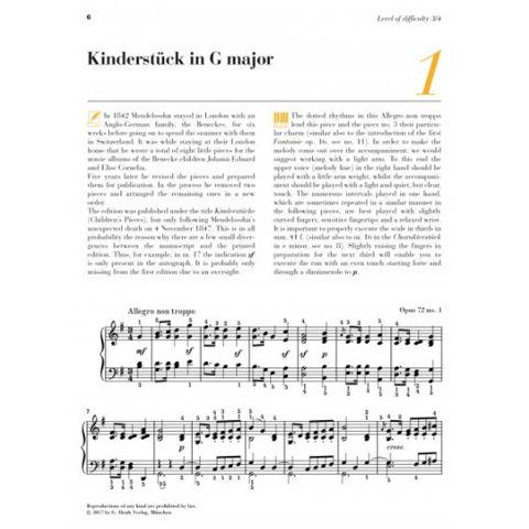 亨乐原版 门德尔松 在钢琴边13首著名原创作品 英文版 Mendelssohn Bartholdy At the Piano-13well-known original pieces HN1813 - 图1