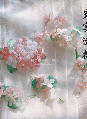 岁宴发夹真丝仙女花环春日配饰