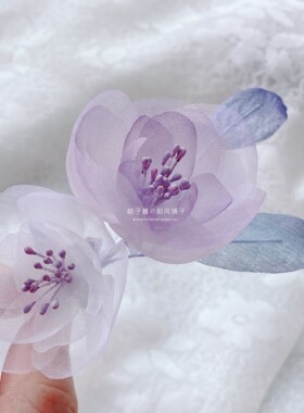 发夹真丝布料仙女梦幻紫色古风