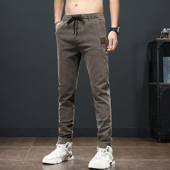 Spring New Elastic Waist Jeans Men's 2023 Loose Elastic Casual Summer Men's Pants Spring and Autumn Style Long Pants