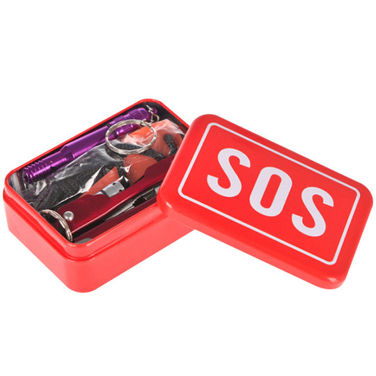 Outdoor wilderness survival tool knife emergency kit combination