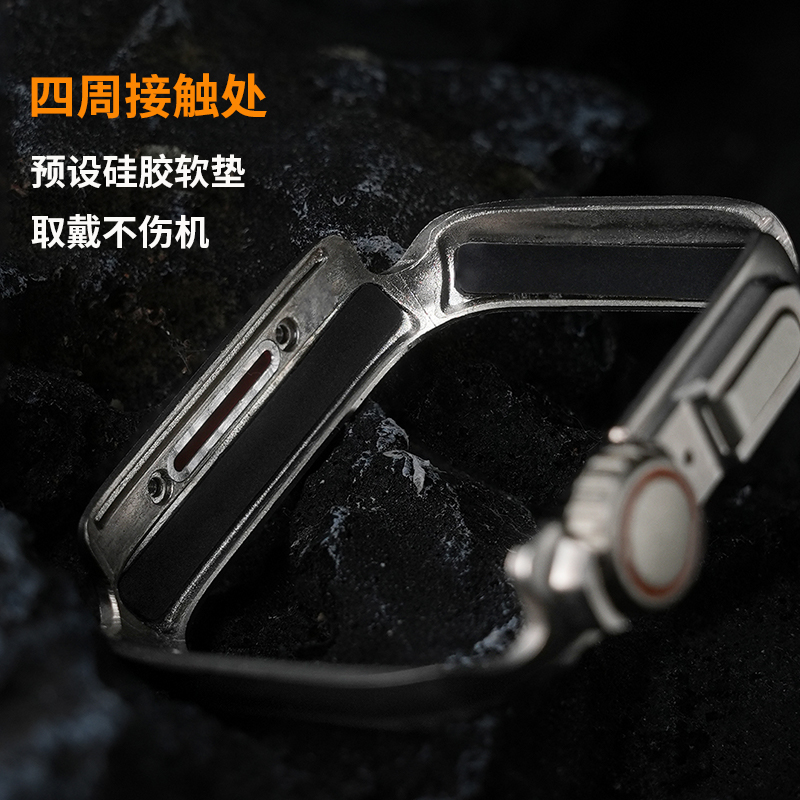 适用AppleWatch9保护壳秒变Ultra2表壳AppleWatchS10金属iWatchS表带iPhoneWatch8代SE苹果S10S9手表带Series - 图3