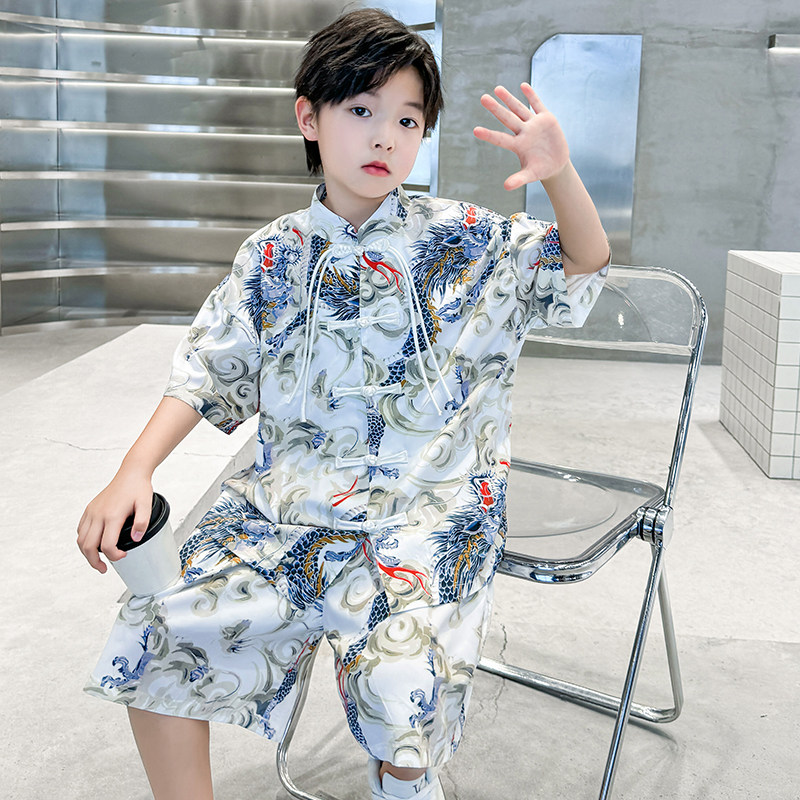儿童装男童汉服夏装套装2026新款短袖中国风男孩夏季中大童唐装潮,淘宝优惠券,粉丝福利购,淘宝优惠卷