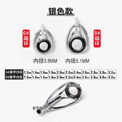 顶环防缠绕尖环前导眼导环过线换走线竿稍杆头渔具小配件鱼竿改装 - 图0
