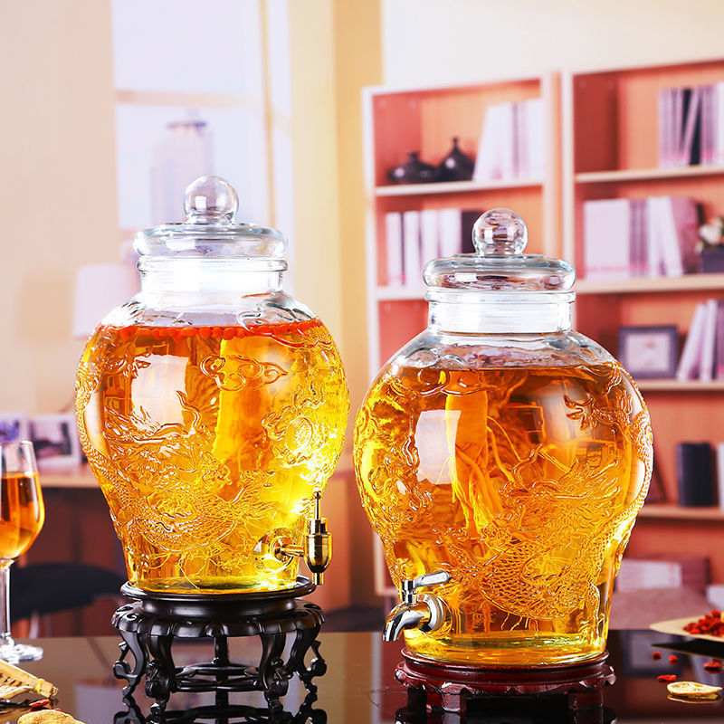 Glass infusion bottle with tap, thickened homemade infusion