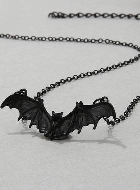 黑色蝙蝠项链Punk Black bat Necklace Halloween Women Jewelry
