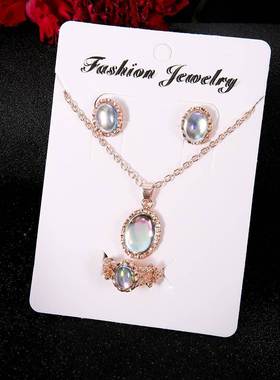 Jewelry Fashion accessories New Necklace Earrings Ring Set新