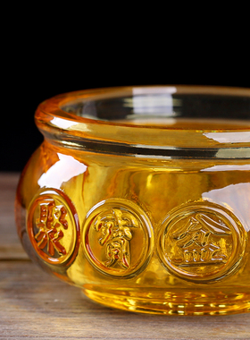 琥珀色水晶客厅聚财桌面如意