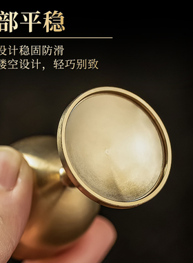 黄铜高脚无铅供水杯家用佛堂上供