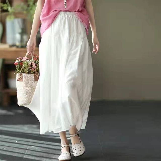 Half-body puffy skirt Chinese style A-shaped versatile high waist