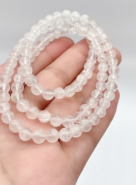 天然水晶 白月光三圈手链 夏季百搭款 网红爆款