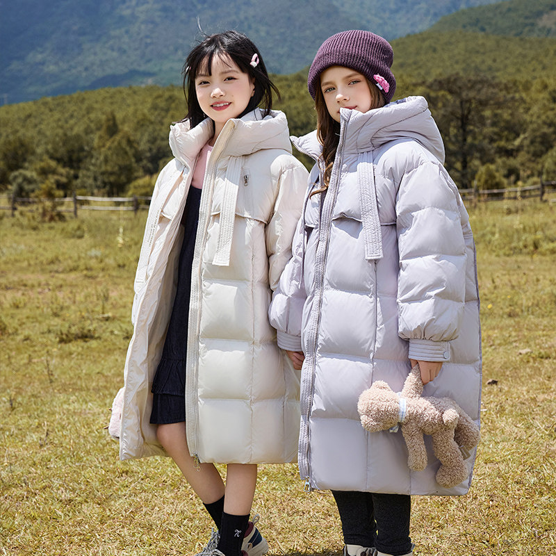 儿童羽绒服女童中长款2025新款中大童女孩童装加厚女款冬季外套,淘宝优惠券,粉丝福利购,淘宝优惠卷