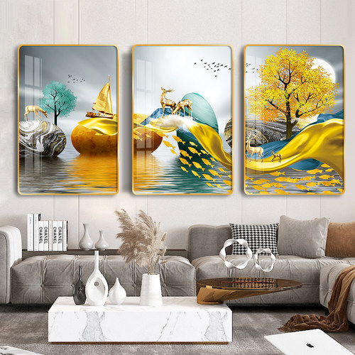 客厅装饰画轻奢沙发背景墙面画餐厅卧室床头挂画现代简约抽象壁画 - 图2