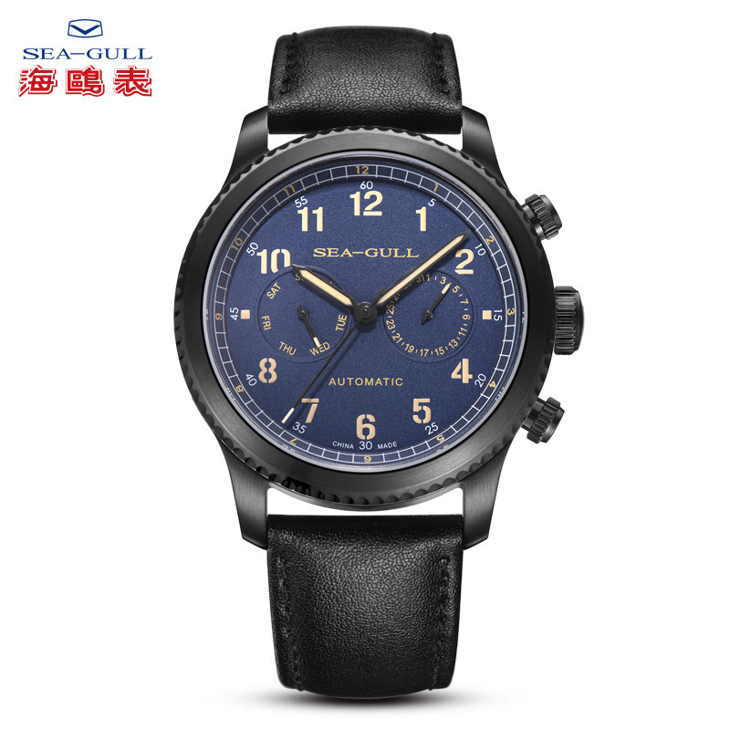 正品海鸥手表男士双时区防水夜光全自动机械表男表飞行员6080H潮 正品海鸥手表男士双时区防水夜光全自动机械表男表飞行员6080H潮