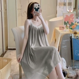 Летняя пижама, юбка, шелковый тонкий жилет для принцессы, платье, эффект подтяжки, 2021 года, оверсайз