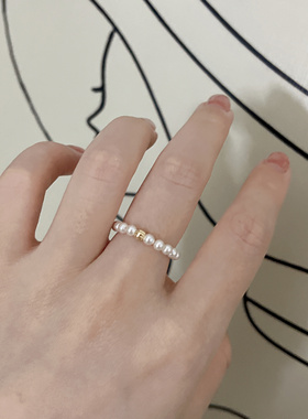 珍珠戒指其他镀金珍珠时尚通用