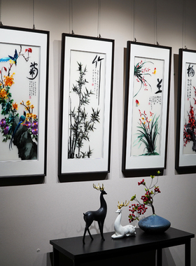 挂画手工苏绣客厅装饰画